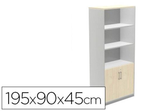 Armario rocada com tres estantes e dois portas inferiores serie store 195x90x45 cm acabamento aw04 branco/branco , Rocada , 150598 , 8427951062710